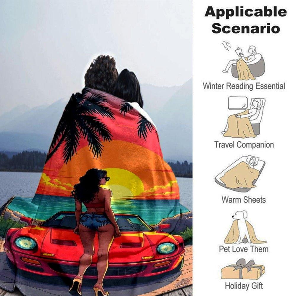 1 pezzo Coperta Morbida in Flanella Grand Theft Auto con Stampa di Designer Una coperta accogliente per tutte le stagioni, perfetta per il divano, il letto, l'ufficio