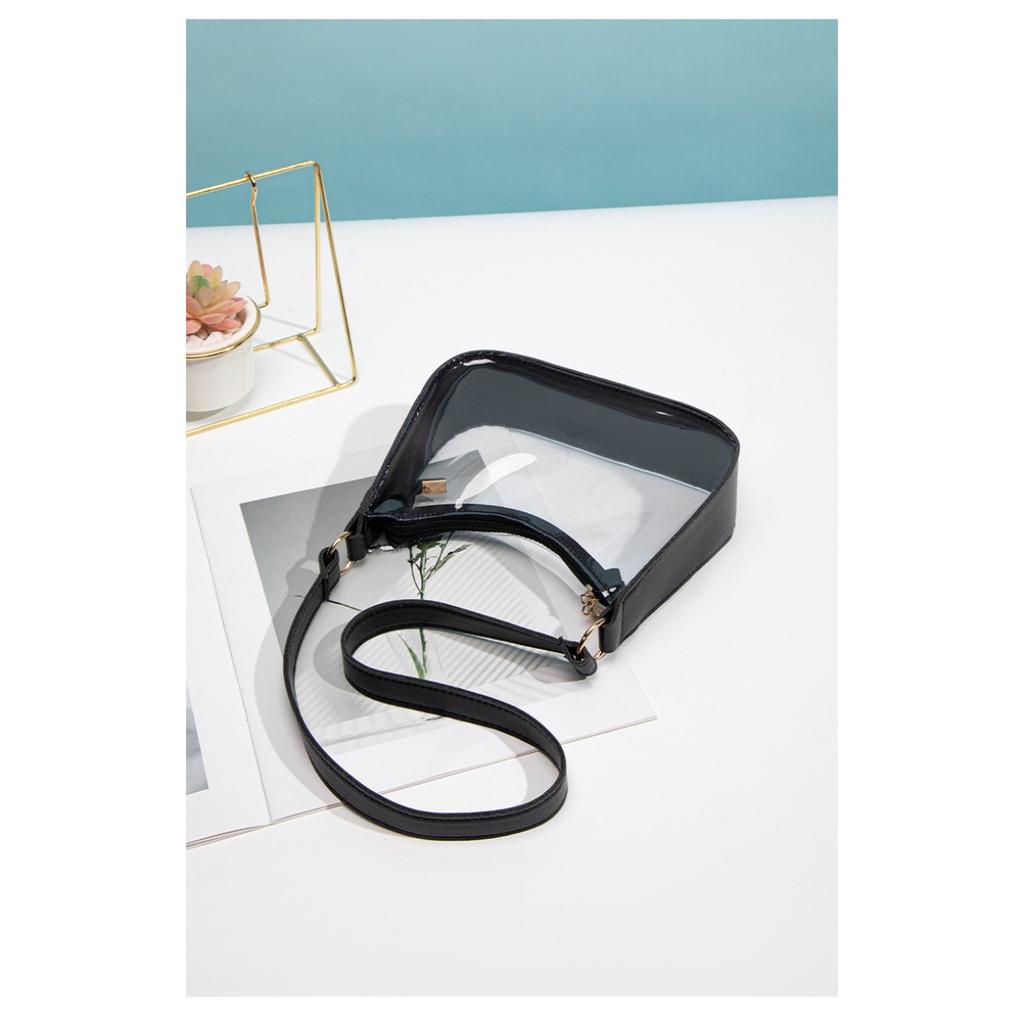 Transparente Handtasche, Minimalistisch, Unterarmtasche, Damenhandtasche, Vielseitige Umhängetasche