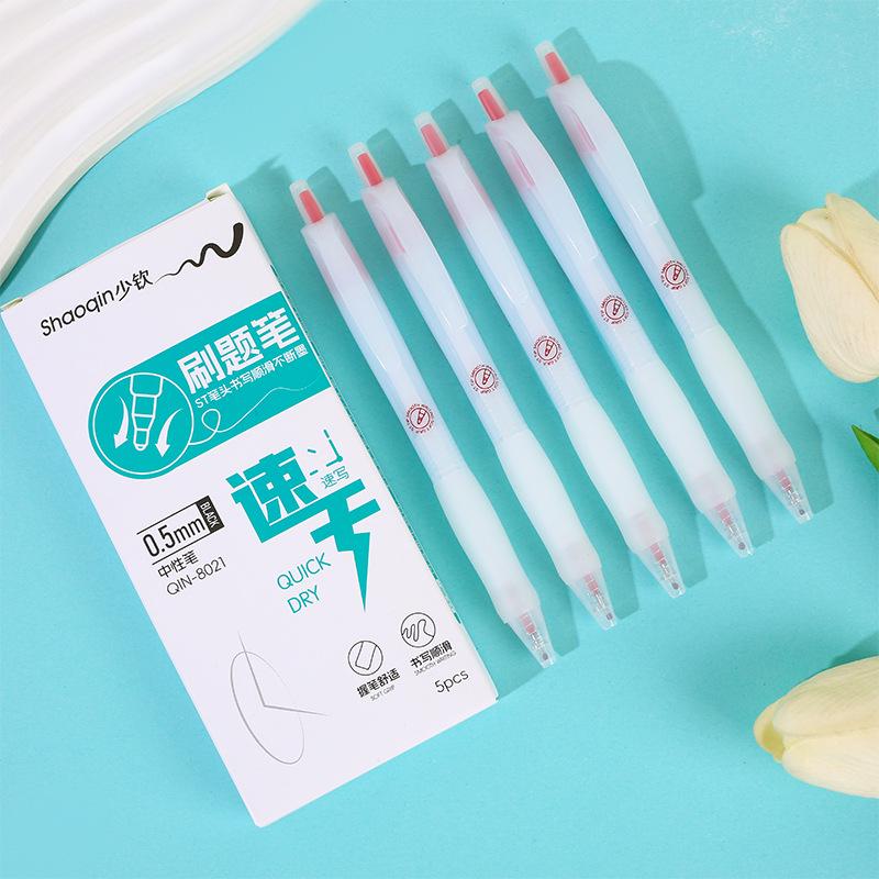 Push-Action Gel Pen with Soft Grip, Quick-Drying, Smooth 0.5mm ST Tip - Perfect for Students