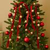 Red Ribbons Bell Pendants 2.7m Xmas Tree Hanging Bells  Festive Atmosphere