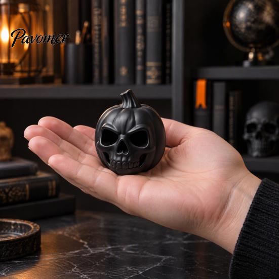 Festival Party Supplies 3D Printed Pumpkin Skull Figurine, Blank DIY Paint Halloween Spooky Desktop Ornaments Statue, Ornament for Decoration
