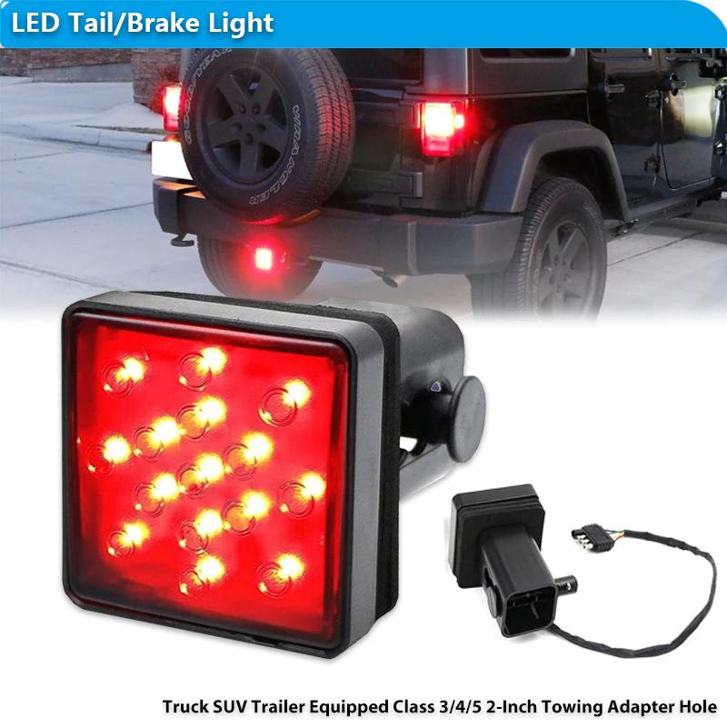 1pc Car taillight Trailer Truck Hitch Towing Receiver Cover Red 15-LED LED Tail/Brake Light For Truck SUV Trailer Brake Light