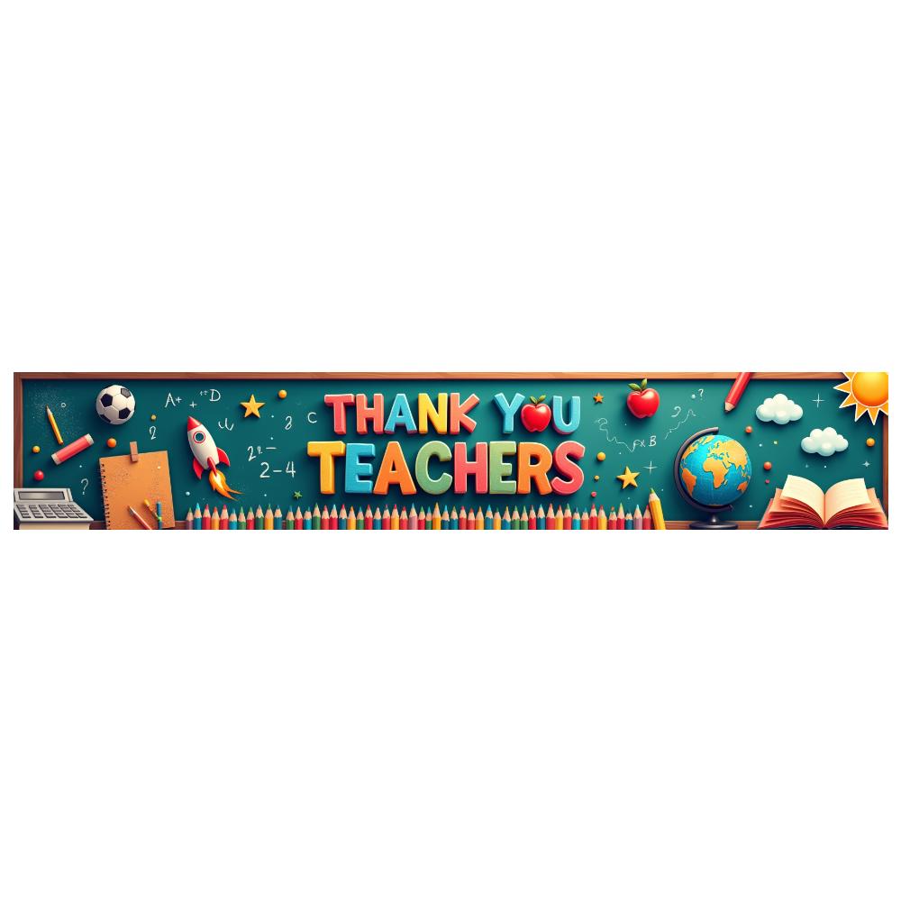 Durable Material School Decoration Thank You Banner Teacher Gift for Class Party Educational Event School Event