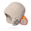 Cappello invernale da donna in lana lavorata a maglia calda, cappello addensato in peluche, berretto da ciclismo per esterni