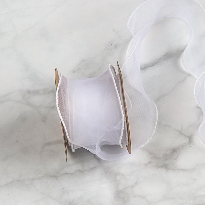 6cm Flower Packaging Ribbon Fishtail Ribbon Bouquet Ribbon Ribbon Color Ribbon Wave Copy Edge Decorative Chiffon Ribbon Bow DIY Flower Handmade