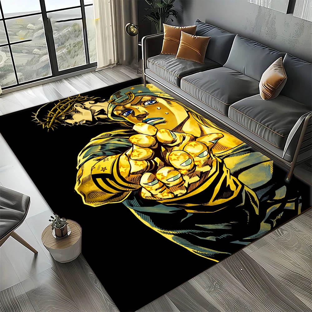 Cartoon J-JoJo B-Bizarre Anime Adventure Carpet Rug Art for Room Decor Home Bedroom Sofa Gift Kids Area Rug Non-slip Floor Mat