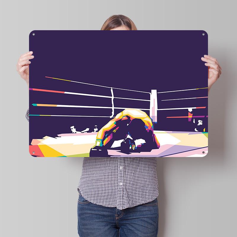 WPAP Boxing Ring Popart D Texture Printed Poster Custom Vintage Metal Tin Plate Sign for Wall Art Home Decoration Ornaments
