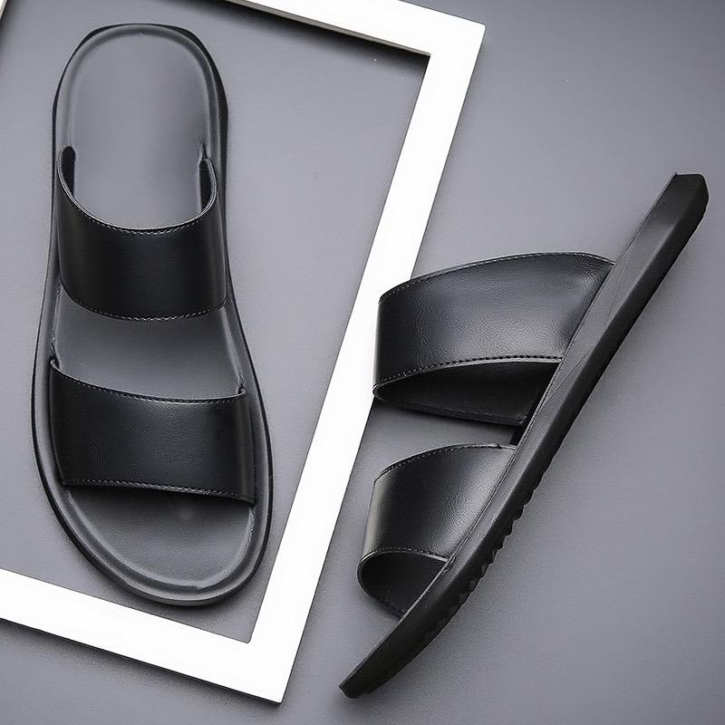 2025 Summer New Men's Cool Slippers Fashion Leather Casual Slipper Outdoor Non Slip Flat Beach Sandals for Men Designer Slippers