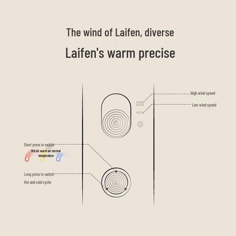 Laifen LF03 High-Speed Ionic Hair Dryer CN plug (adapter included)