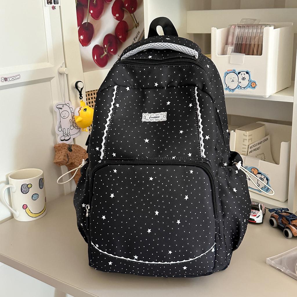 Schoolbag cloud lemon ice blue hollow lace girl heart backpack student party pure gentleness class travel small backpack