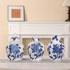 High-Grade Embossed Ceramic Vase for Living Room Decor - Chinese Style Dry Flower Ornament