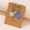 Heart and Hexagon Magnetic Natural Stone Pendant Necklace Set