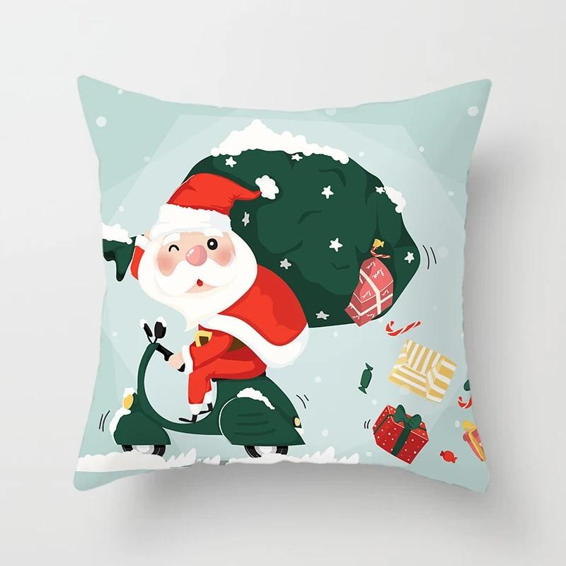 Cartoon Christmas Pillow Set Santa Claus Sofa Gift Home Decoration Pillowcase Christmas Gift Pillowcase