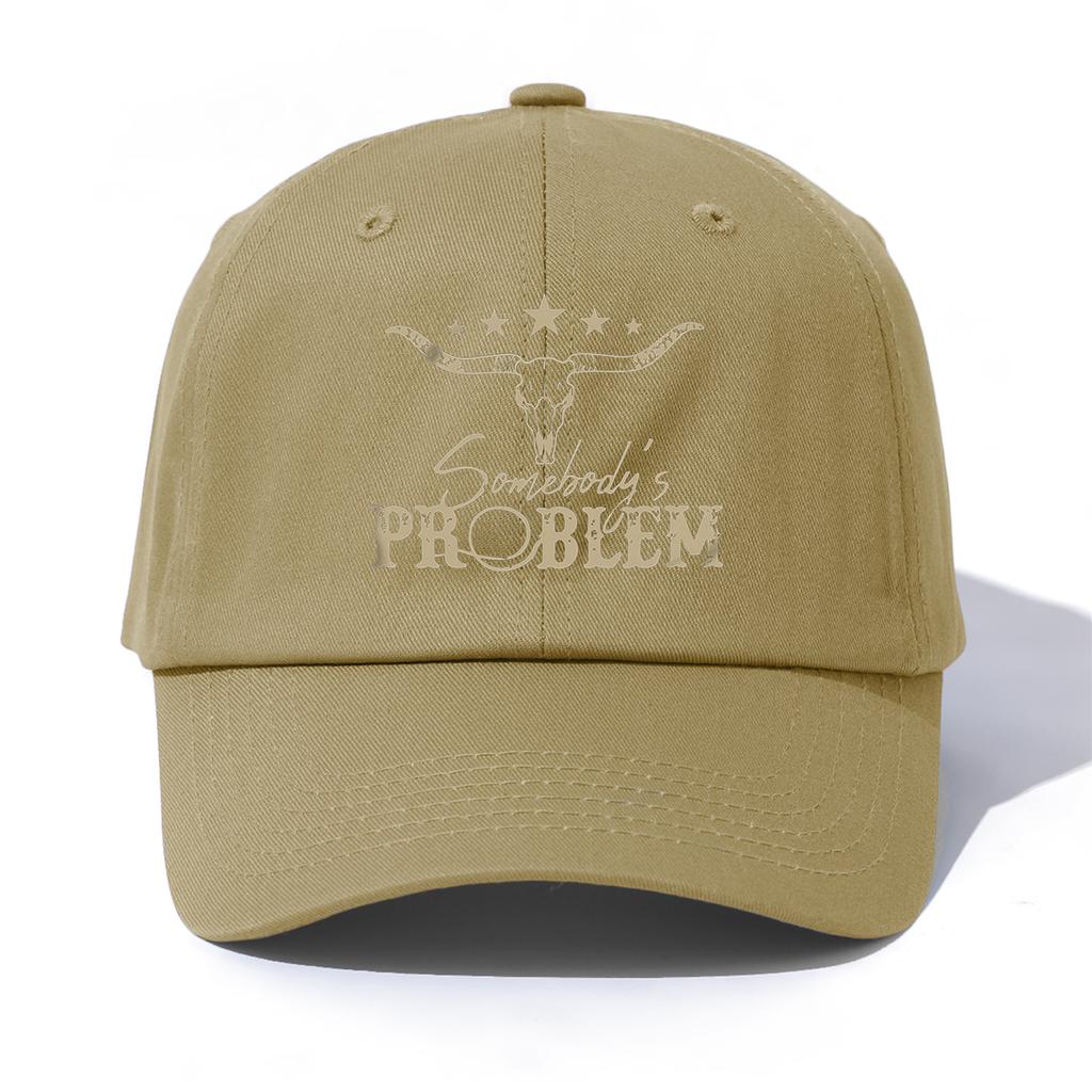 Pc SOMEBODYS PROBLEM Print Baseball Cap for Adults Minimalist Retro Style Casual Soft Adjustable Dad Hat Perfect As Gift