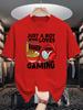 Unisex Crew Neck Tee Cute Boy Loving Raunisex Gaming Graphic Print Soft Cotton Loose Breathable Short Sleeve Summer Casual Street Tops