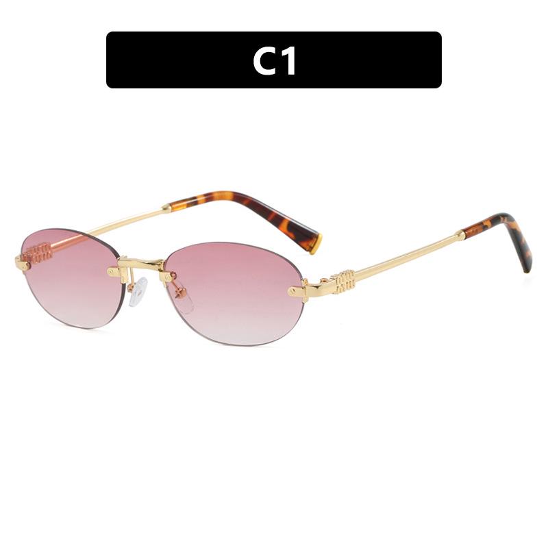 Retro Oval Frameless Sunglasses: 2025 Trendy European & American Style for a Chic Look