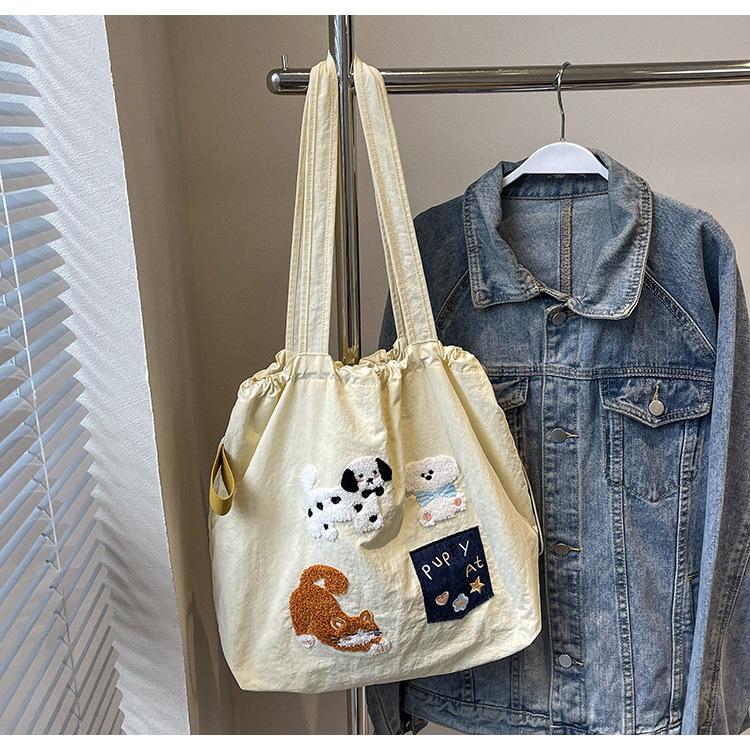 

Мила вишивка, універсальна літературна сумка через плече, жіноча сумка на плече Lazy Wind великої місткості для приміських поїздок