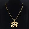 Collane con Catena Occhi Egizi in Acciaio Inossidabile Uomo Statement Mitologia Occhio di Ra Horus Simbolo Collana Gioielli bijoux femme N4540