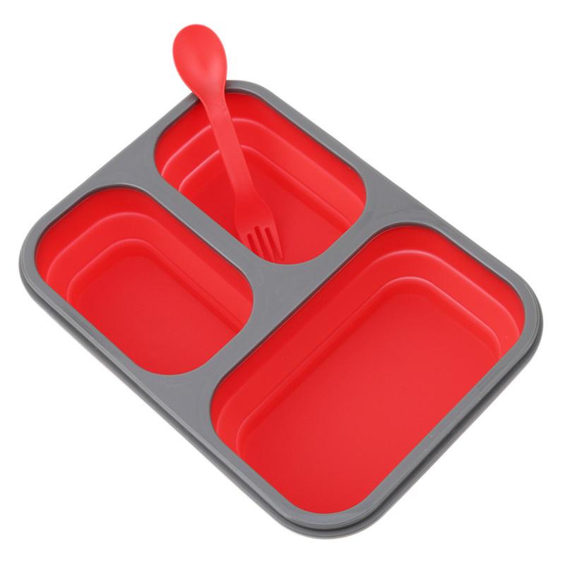 Buy Solid Color Lunch Box Folding Lunch Box Health Heating Tableware