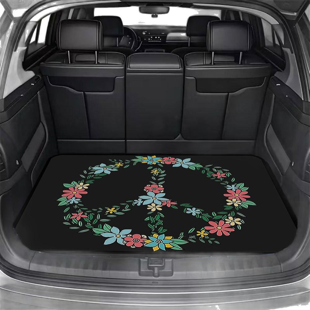 Temu American Style Universal Car Trunk Mat - All-Season, Dustproof, Dirt-Resistant, Crystal Velvet, Wear-Resistant.