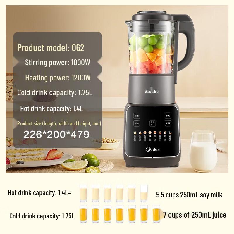 Midea 1.75L Multi-function Quiet Blender & Food Processor CN plug (adapter included)