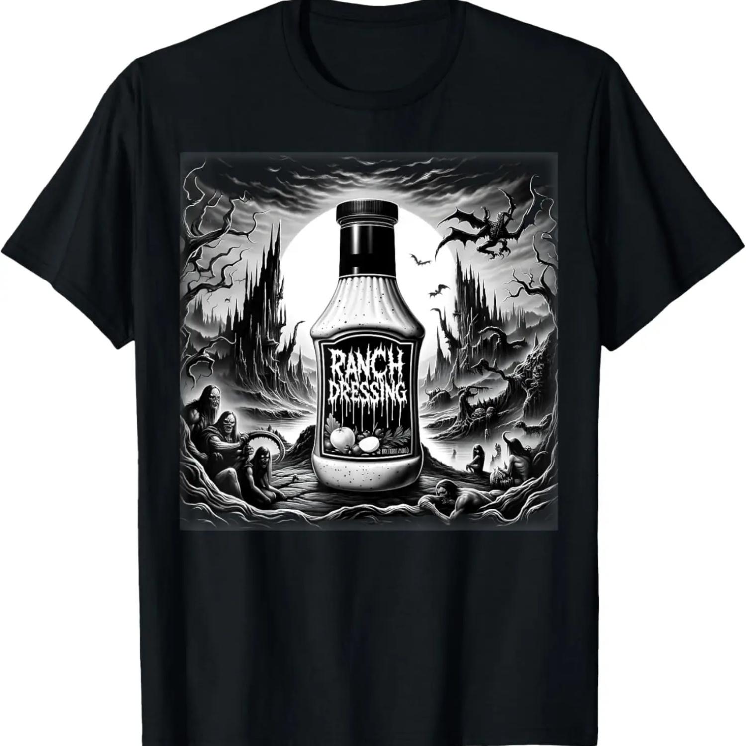 

Ranch Dressing Meme Death Metal Music Black Aesthetic Goth T-Shirt S чёрный