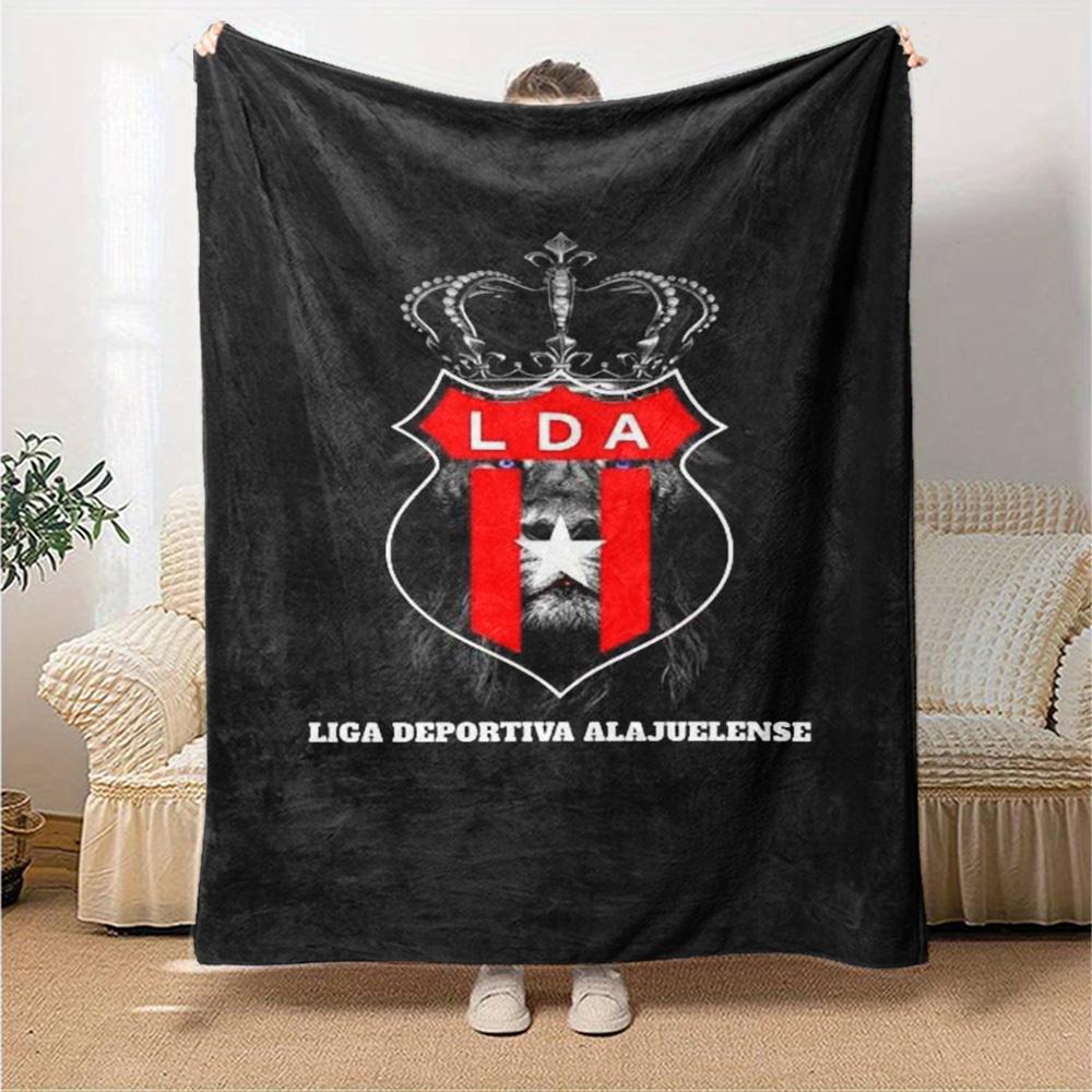 Alajuelense Logo Print Flannel Blanket High Quality Warm Comfortable Cover for All Seasons Perfect for Gifts Home Decor