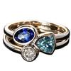 Fashionable European and American Irregular Three-color Stone Date Ring for Women
