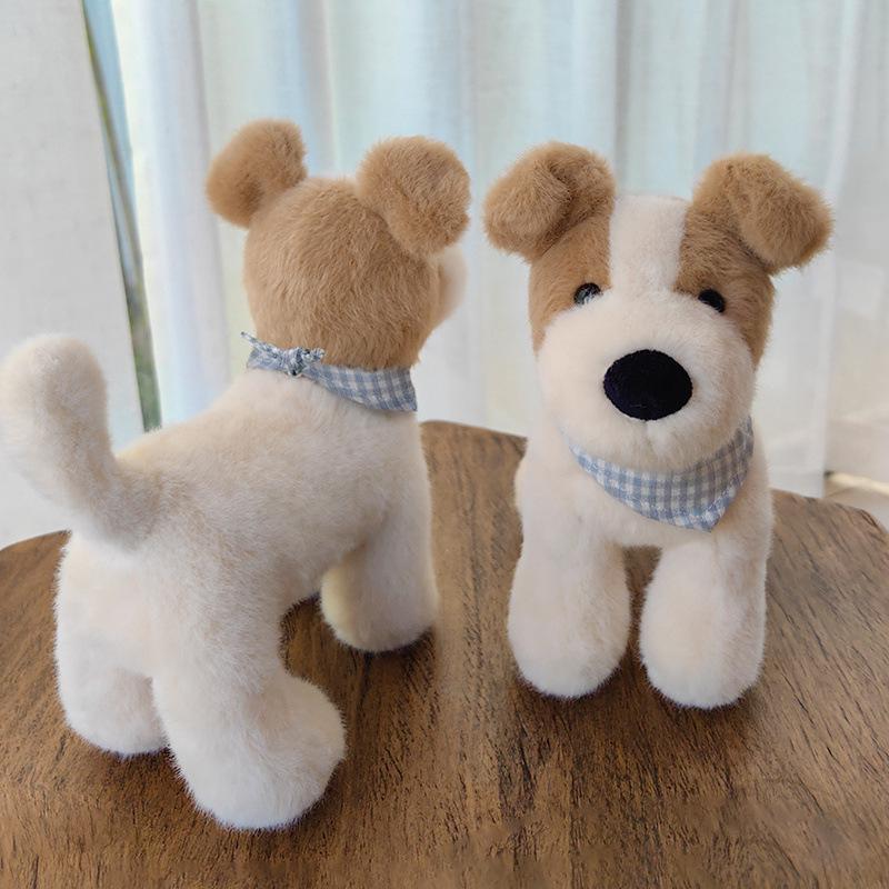 Wire Fox Terrier Plush Toy - Cute Standing Puppy Doll Comfort Schnauzer