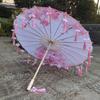 Chinese Japanese Art Silk Parasol Umbrella Large 82cm Embroidery Tassel Decorative Umbrella Classic Ribbon Umbrella