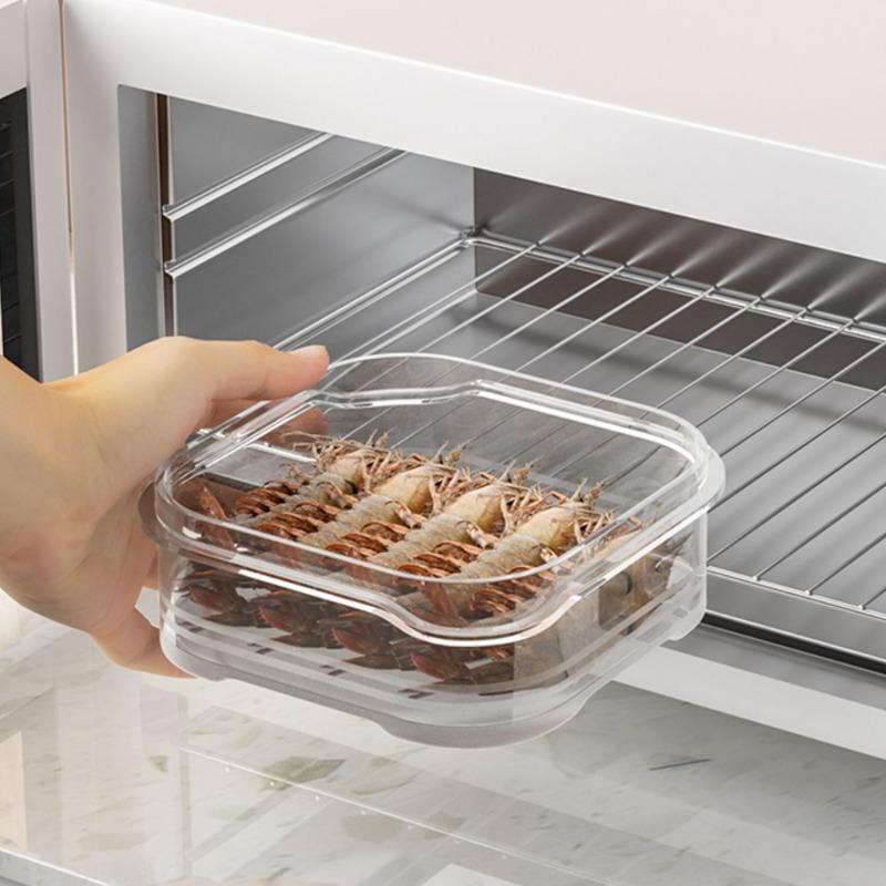 1/8Pcs Plastic Refrigerator Meat Freezer Divided Box Food Grade Household Fridge Fresh-keeping Storage Box Camping Tableware
