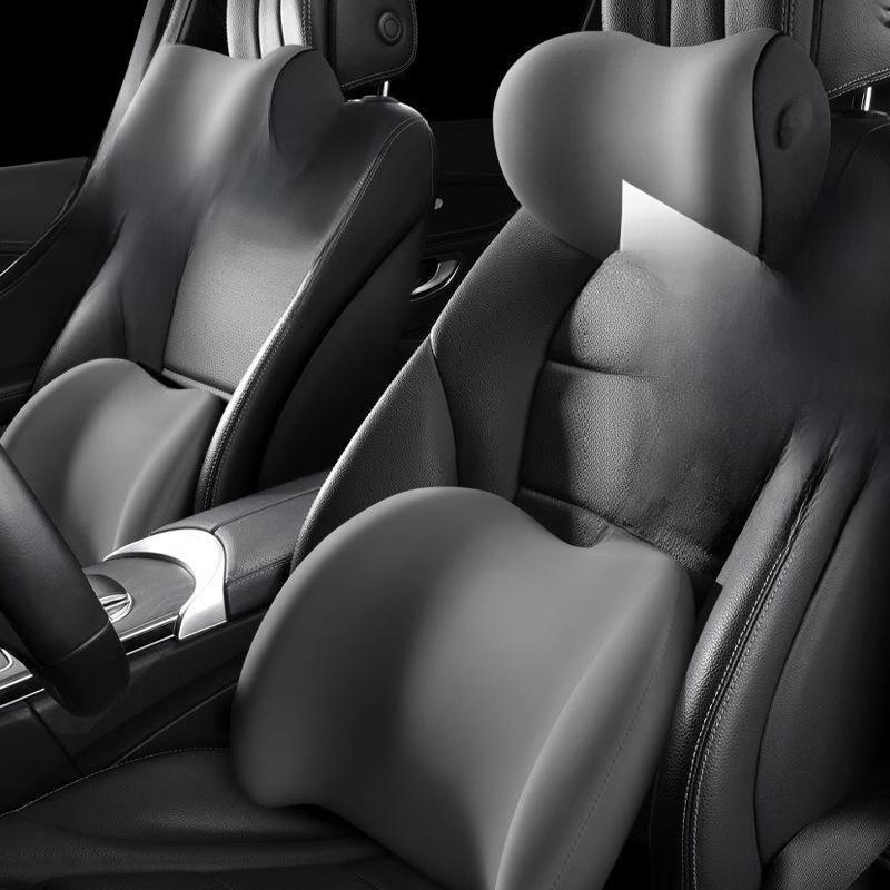 Memory Foam Car Headrest Neck Pillow with Lumbar Support - Universal Four Seasons Support
