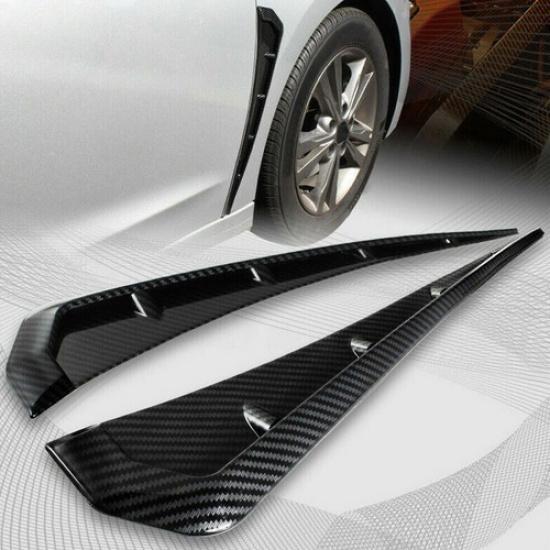 Universal 3D Carbon Fiber Car Fender Blade Side Shark Gills Vent Trim Cover Auto