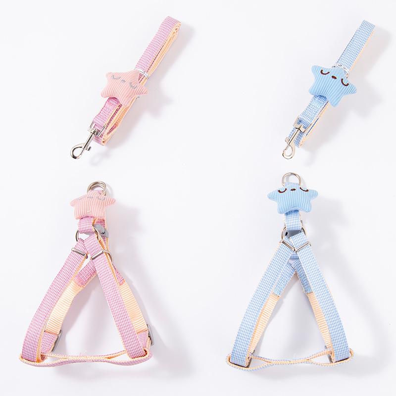 Adjustable pet leash, cute winged cat walking leash, special chest harness for kittens going out, dog leash, cat leash