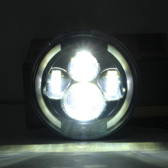 200W 7 Inches LED Headlights Halo Angle Eye Hi/Lo Beam DRL for Jeep Wrangler