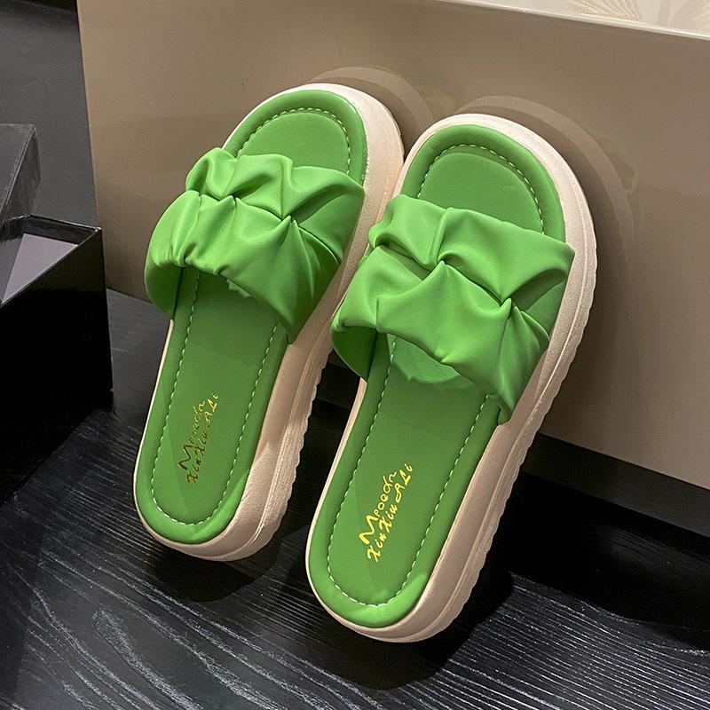 Thick-soled Slippers Women Wear New Non-slip Fairy Style Home Indoor Muffin Beach Sandals Ins