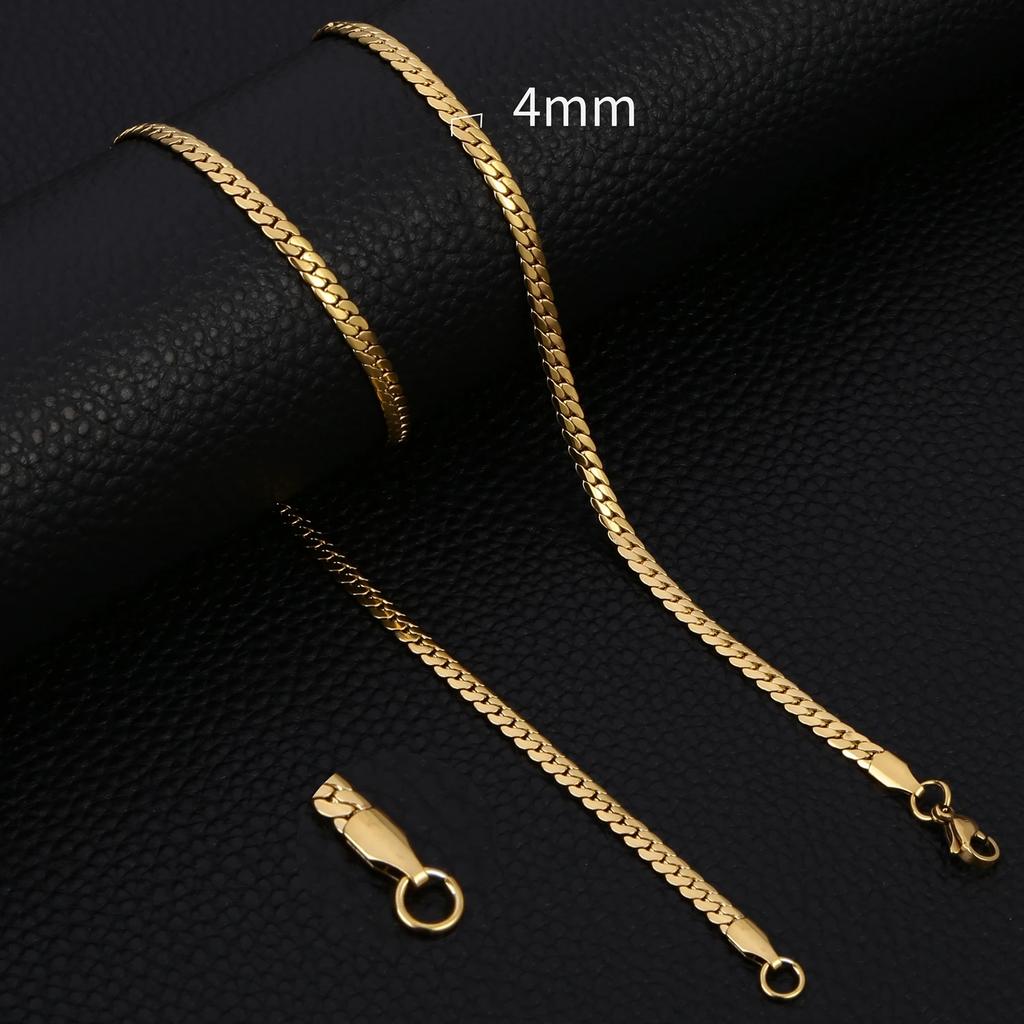 3-8MM Width Stainless Steel Chain Necklace For Men Women Gold Color High Quality Waterproof Choker Hip Hop Jewelry Gift