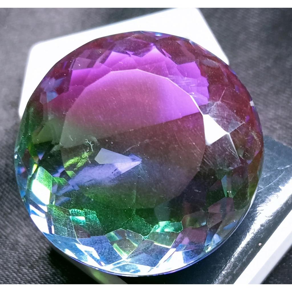 Natural Large Tourmaline Bi-Color Round Cut 90.75 Ct Stunning Gemstone