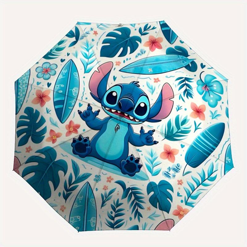 

1pc StitchDesign Automatic Open/close Folding Umbrella - Compact Travel Umbrella, Heavy-Duty 8-Rib Construction y250724