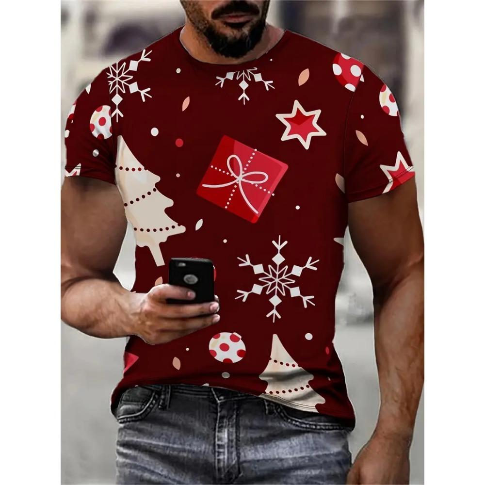 Men's Loose-Fit Crew Neck T-Shirt Suitable for Summer