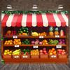 2D Cartoon Fruit Shop Backdrop Kids Birthday Market Theme Photography Background