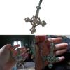 Gothic Punk Inverted Cross And Star Necklace With Zinc Alloy Geometric Pendant For Women