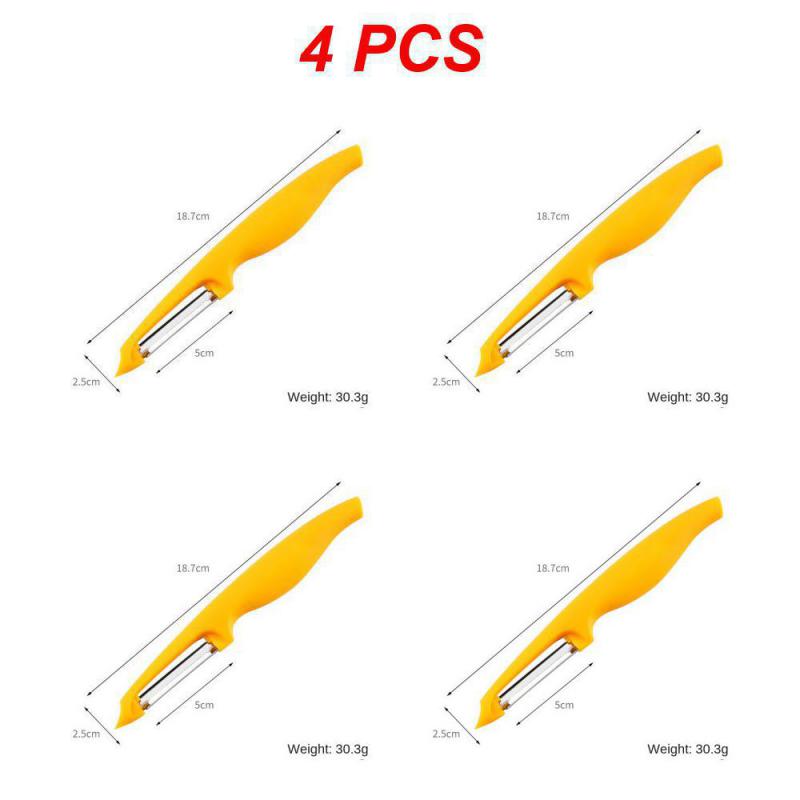 2/4/6PCS Vegetable Peeler Modern Handheld Stainless Steel Fruit Cutter Tool Melon Planer Multi-function Health Yellow