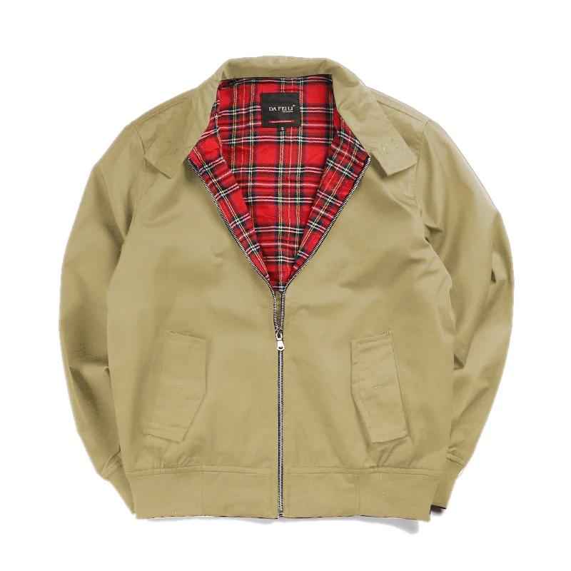 Vintage Bomberjacke European Solid Classic Retro Herren Windbreaker Streetwear Trendy Mäntel Übergröße