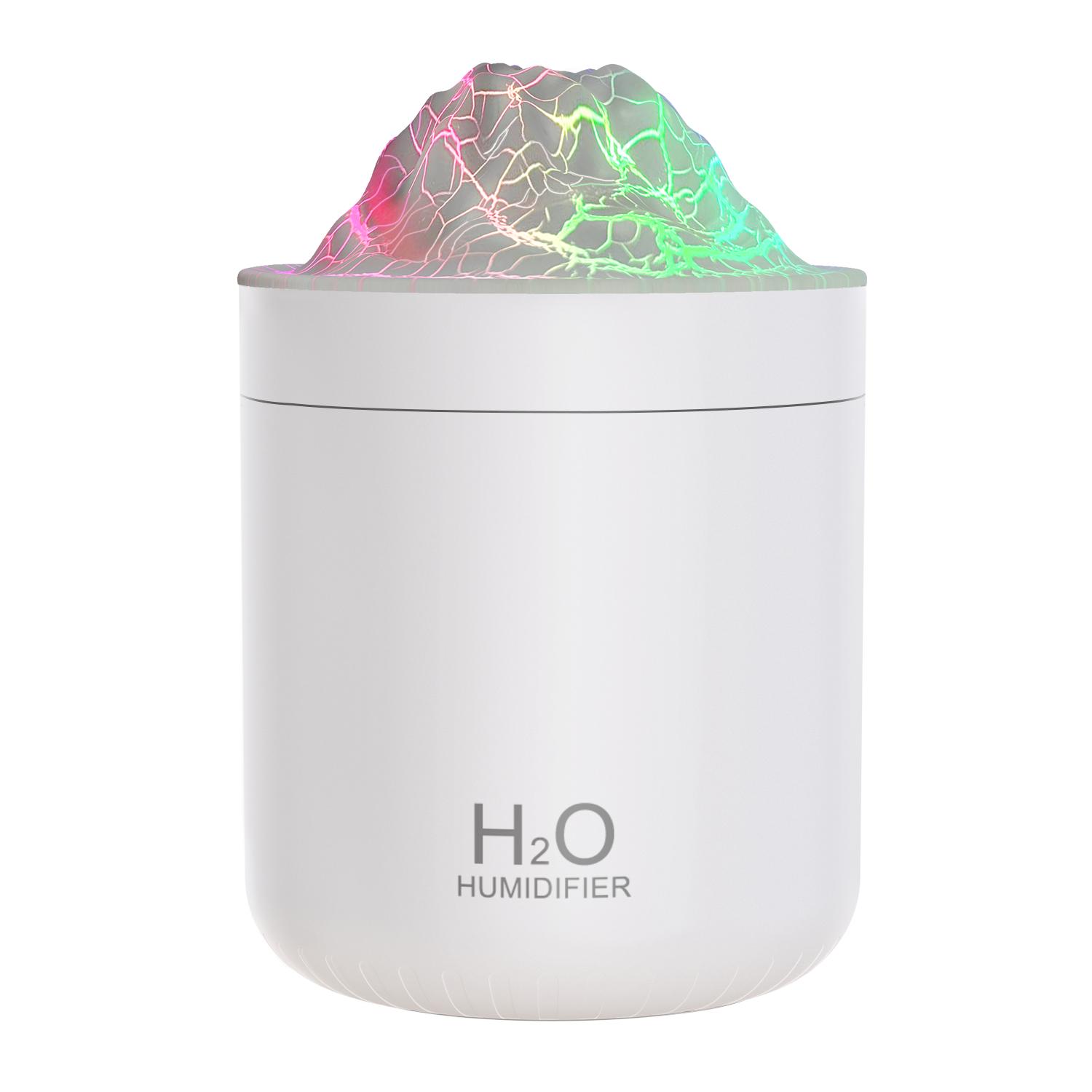 

2024 Новый 500 мл Аромадиффузор Вулканический увлажнитель Диффузор Эфирные масла Увлажнитель воздуха с 7 цветными лампами для домашнего офиса белый