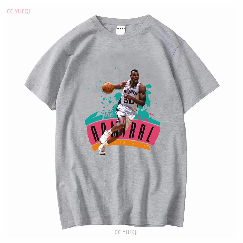David Robinson caricature T shirt Black vintage Washed fashion Comfortable Soft Slightly Unisex graphic Top For Everyday Wear