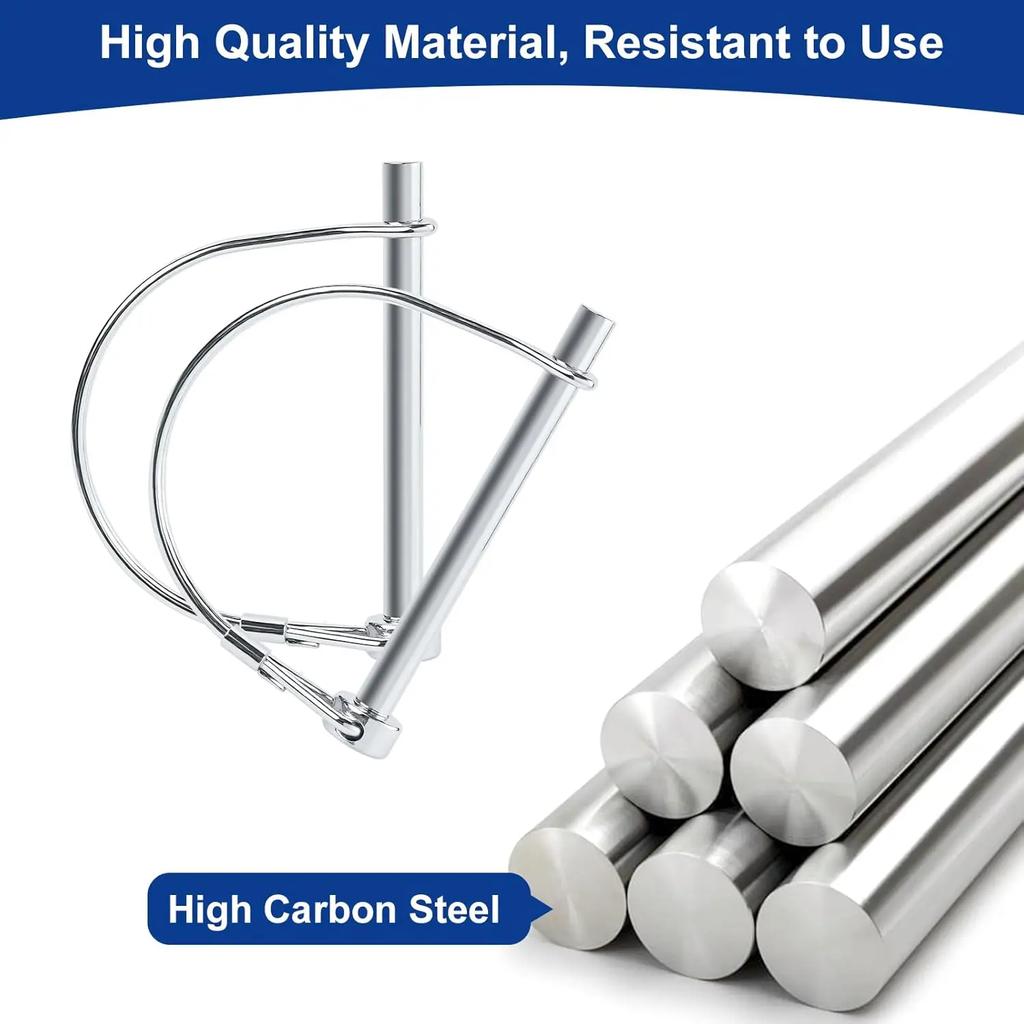 Professional Trailer Hitch Pin 1/4"x3" - Premium Coupler Pin for Farm, Lawn & Hitches, Heavy-Duty Steel Construction