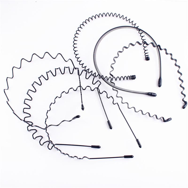 

Унисекс Спортивная повязка на голову из черной проволоки из сплава для зачесанных назад волос и умывания лица