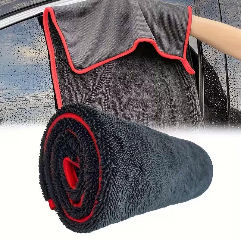 Korean Black Double-Sided Absorbent Car Wash Towel with Little Braids