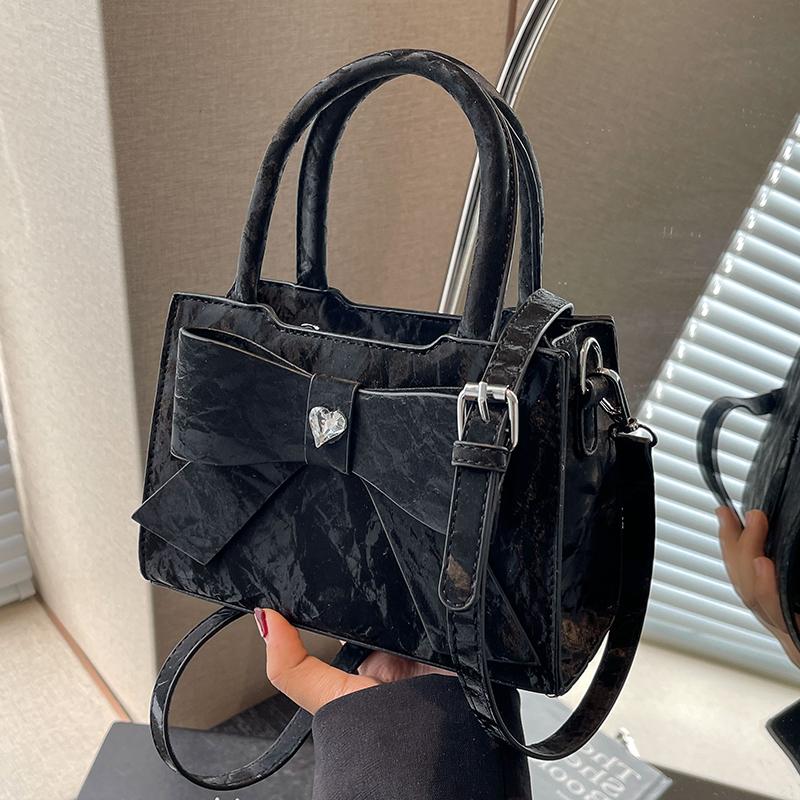 

Маленькие сумки через плечо с бантом и короткой ручкой для женщин, корейская мода, кожаные сумки через плечо, женские сумки и кошельки